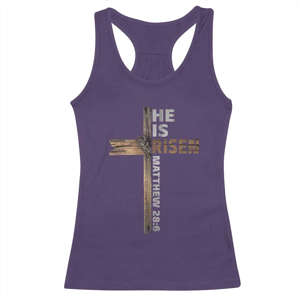 He is Risen Christian Racerback Tank Top Easter Cross Jesus Christian