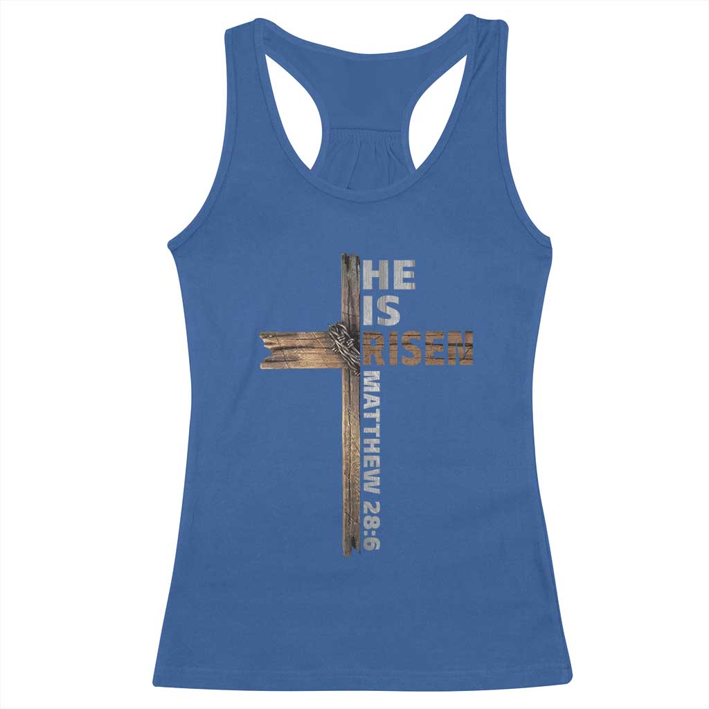 He is Risen Christian Racerback Tank Top Easter Cross Jesus Christian