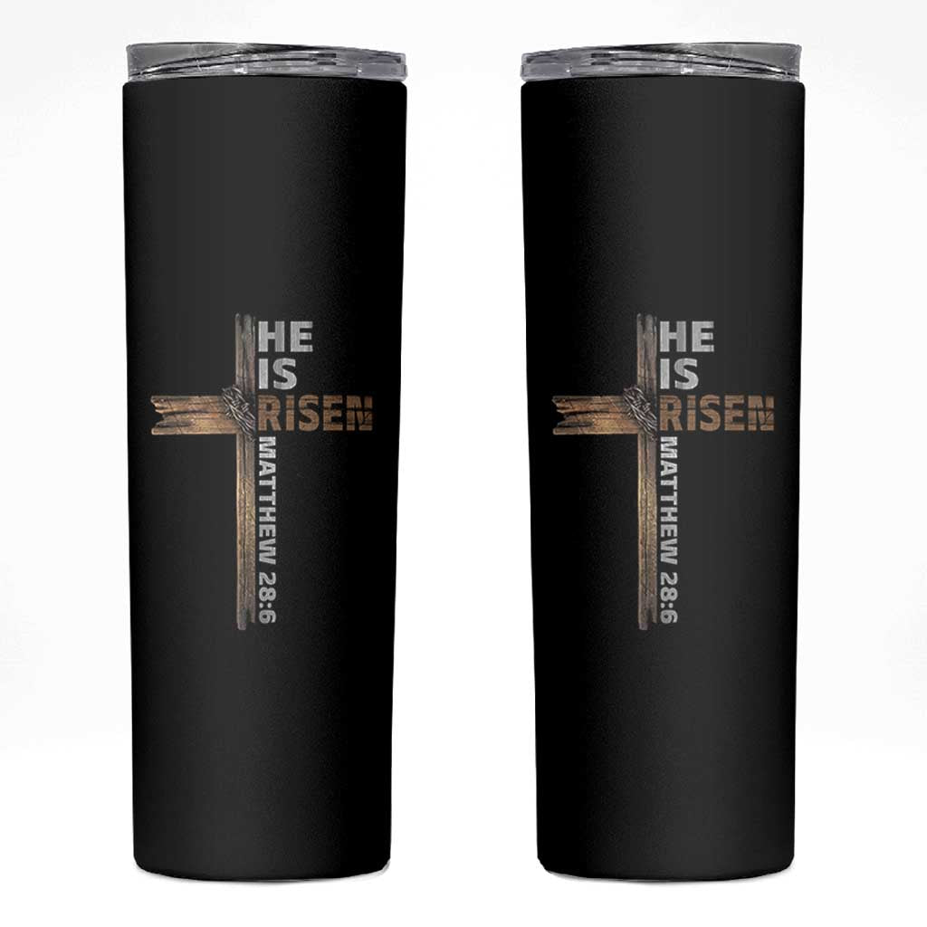 He is Risen Christian Skinny Tumbler Easter Cross Jesus Christian