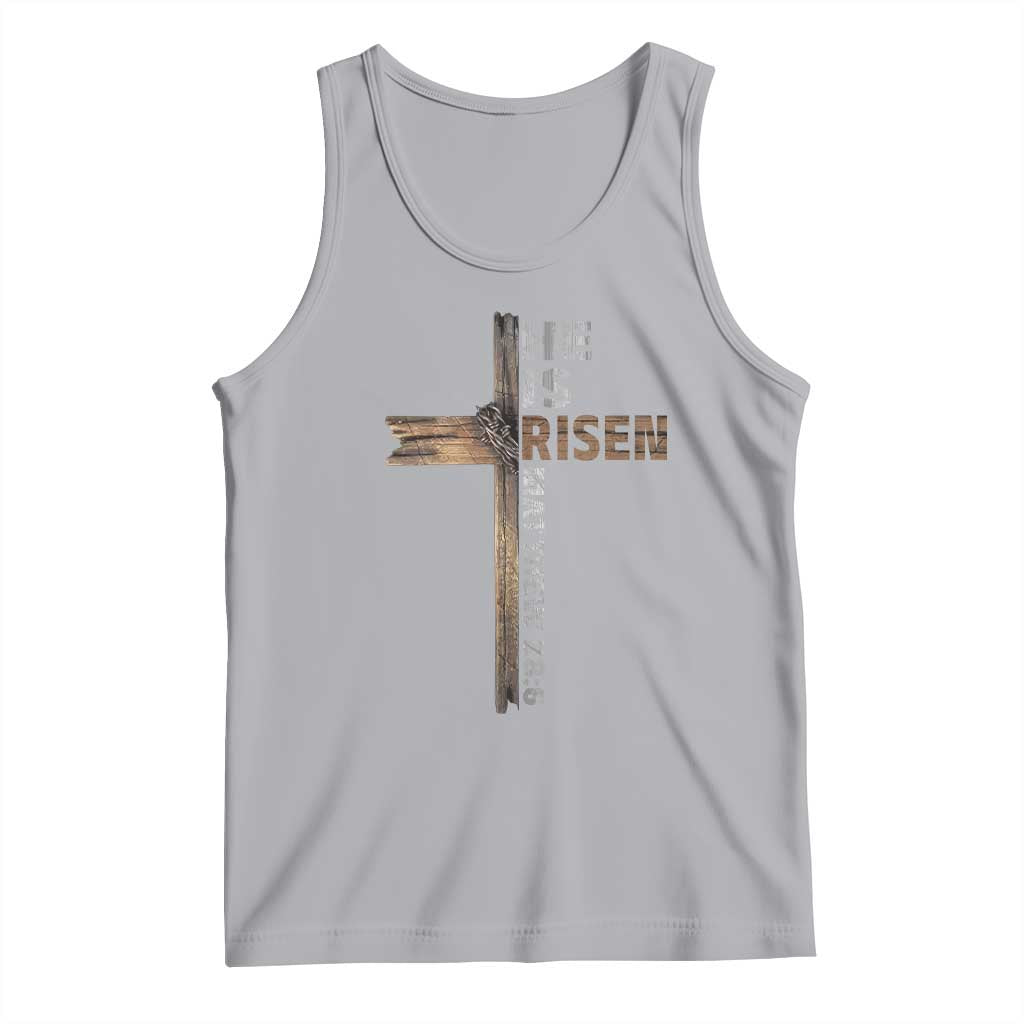 He is Risen Christian Tank Top Easter Cross Jesus Christian