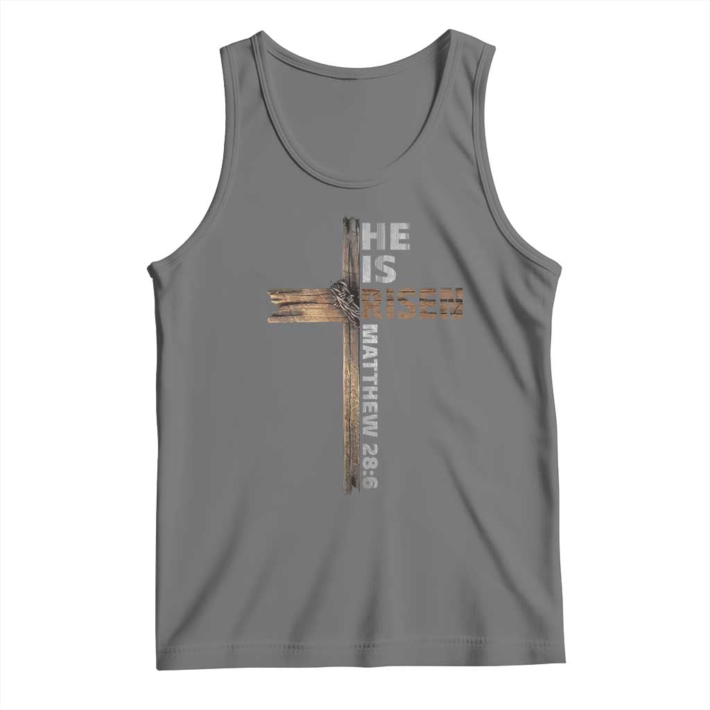 He is Risen Christian Tank Top Easter Cross Jesus Christian