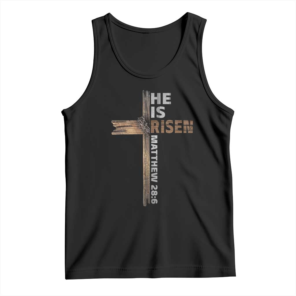 He is Risen Christian Tank Top Easter Cross Jesus Christian