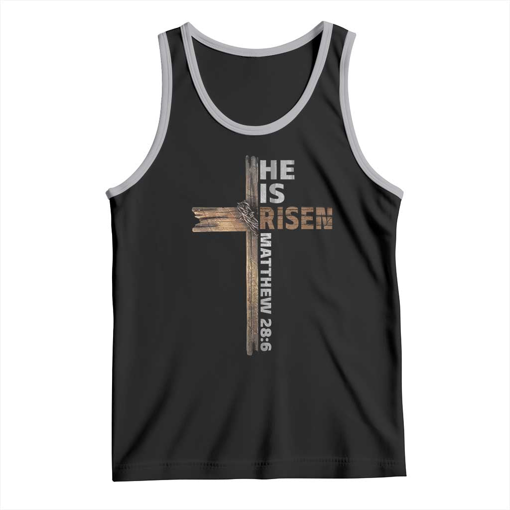 He is Risen Christian Tank Top Easter Cross Jesus Christian