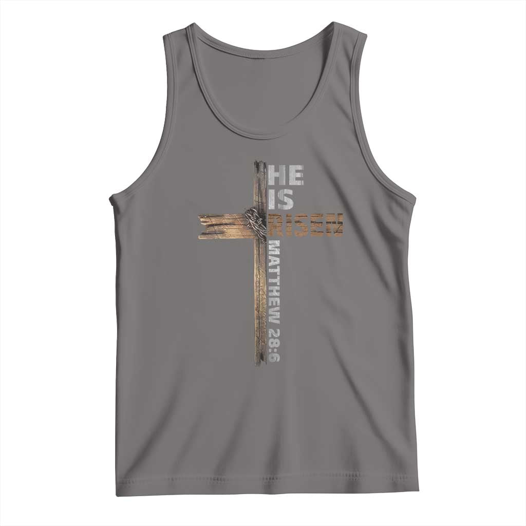 He is Risen Christian Tank Top Easter Cross Jesus Christian