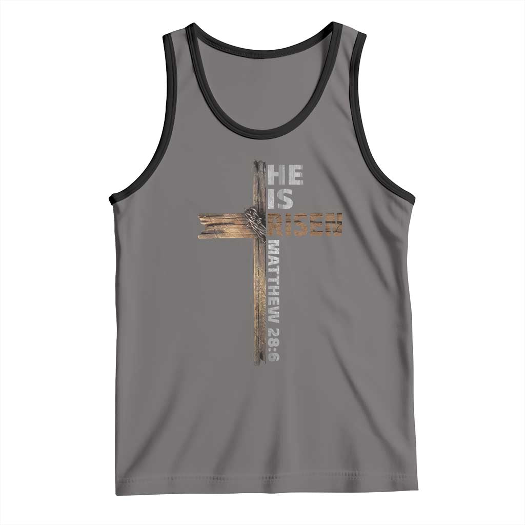 He is Risen Christian Tank Top Easter Cross Jesus Christian
