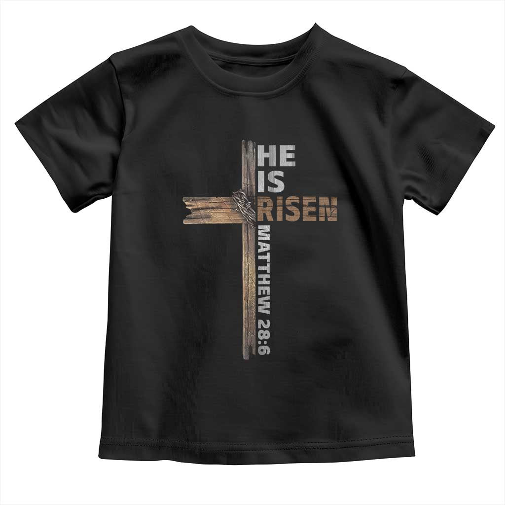 He is Risen Christian Toddler T Shirt Easter Cross Jesus Christian