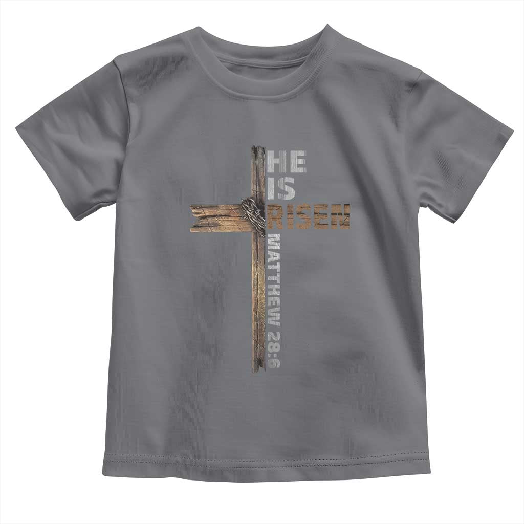 He is Risen Christian Toddler T Shirt Easter Cross Jesus Christian