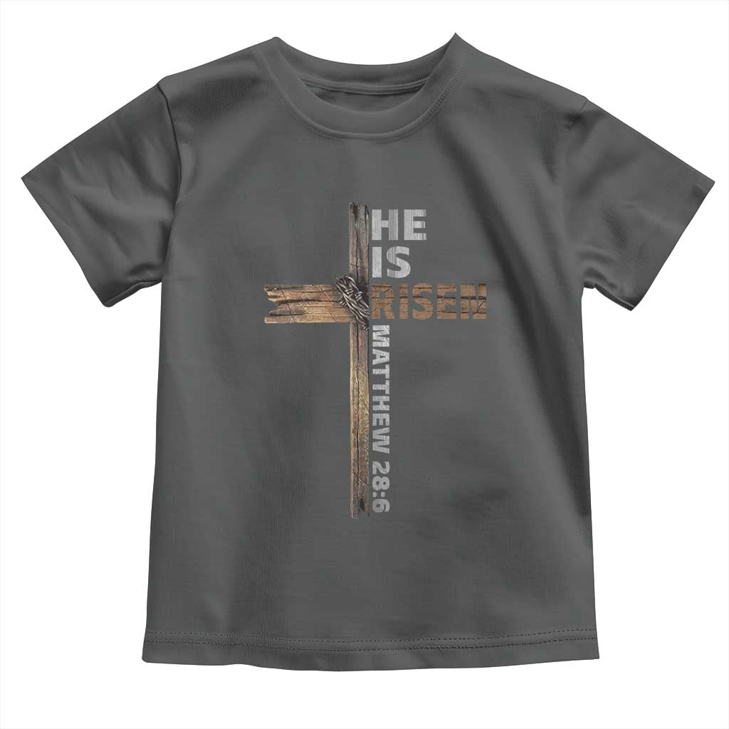 He is Risen Christian Toddler T Shirt Easter Cross Jesus Christian