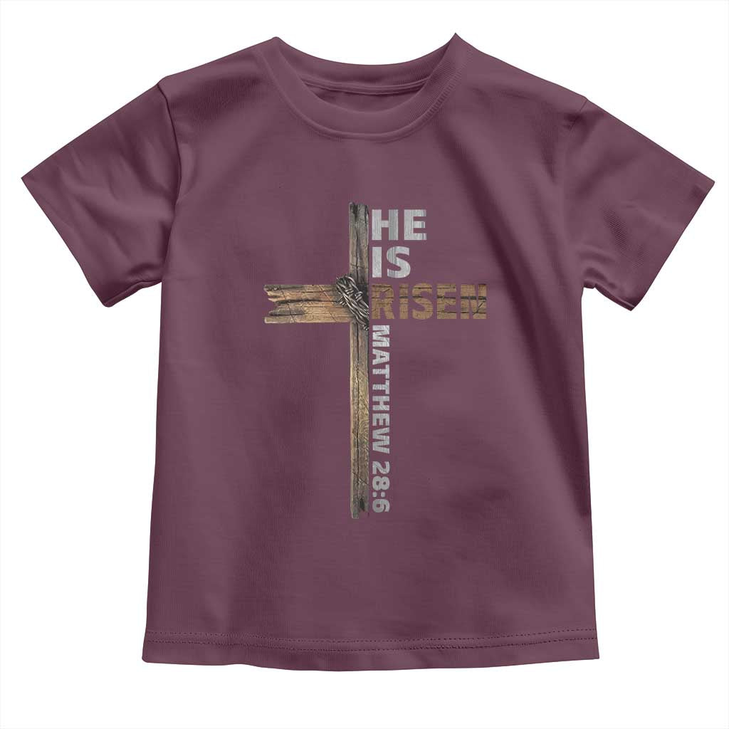 He is Risen Christian Toddler T Shirt Easter Cross Jesus Christian