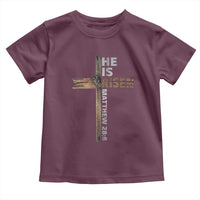 He is Risen Christian Toddler T Shirt Easter Cross Jesus Christian