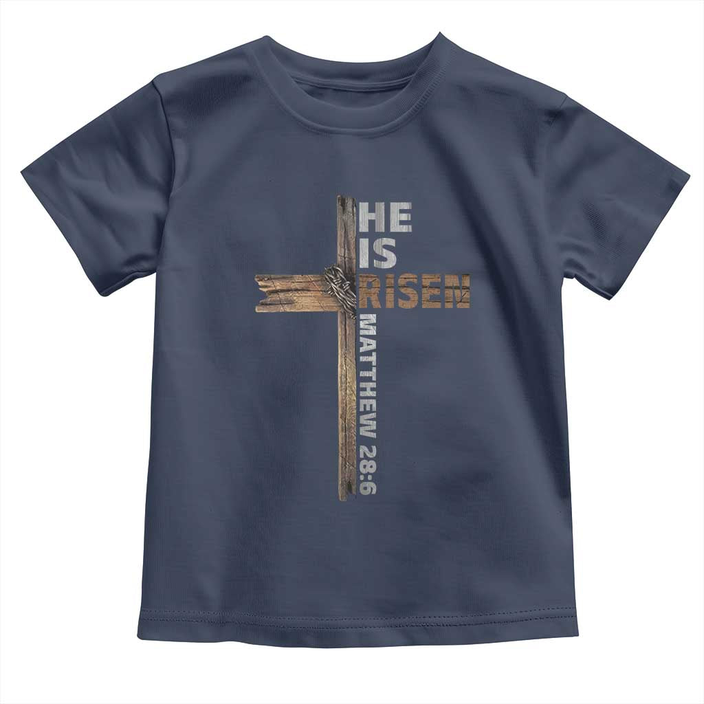 He is Risen Christian Toddler T Shirt Easter Cross Jesus Christian