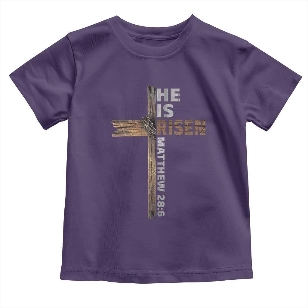 He is Risen Christian Toddler T Shirt Easter Cross Jesus Christian