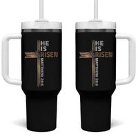 He is Risen Christian Tumbler With Handle Easter Cross Jesus Christian