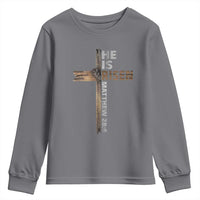 He is Risen Christian Youth Sweatshirt Easter Cross Jesus Christian