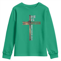 He is Risen Christian Youth Sweatshirt Easter Cross Jesus Christian