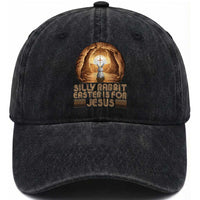Silly Rabbit Easter Is For Jesus Washed Cotton Baseball Cap Christian Jesus Easter