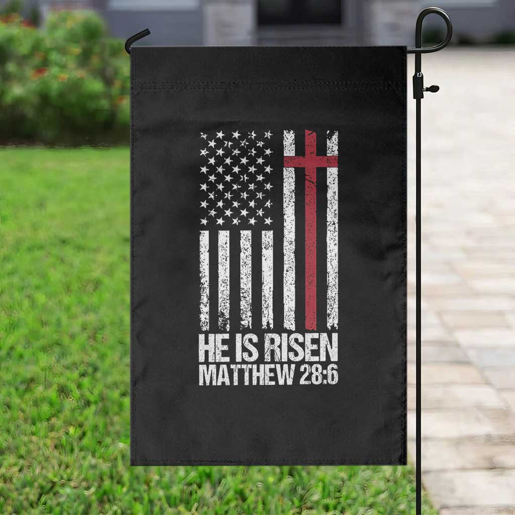 He Is Rise Garden Flag Christian American Flag Easter Bible Verse