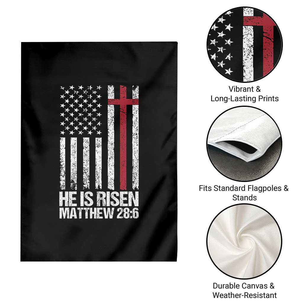 He Is Rise Garden Flag Christian American Flag Easter Bible Verse