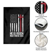 He Is Rise Garden Flag Christian American Flag Easter Bible Verse