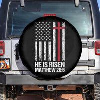 He Is Rise Spare Tire Cover Christian American Flag Easter Bible Verse