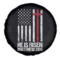He Is Rise Spare Tire Cover Christian American Flag Easter Bible Verse