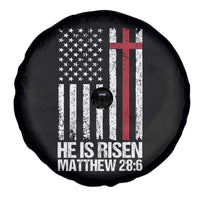 He Is Rise Spare Tire Cover Christian American Flag Easter Bible Verse