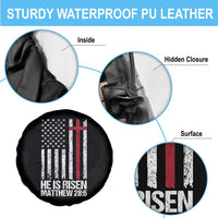 He Is Rise Spare Tire Cover Christian American Flag Easter Bible Verse