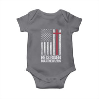 He Is Rise Baby Onesie Christian American Flag Easter Bible Verse