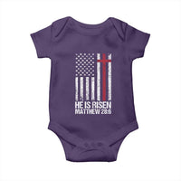 He Is Rise Baby Onesie Christian American Flag Easter Bible Verse