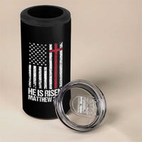 He Is Rise 4 in 1 Can Cooler Tumbler Christian American Flag Easter Bible Verse