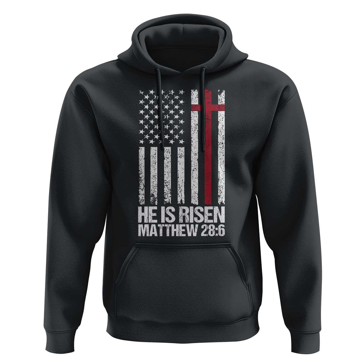 He Is Rise Hoodie Christian American Flag Easter Bible Verse