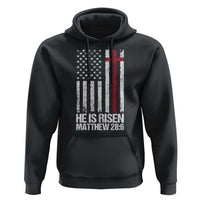 He Is Rise Hoodie Christian American Flag Easter Bible Verse