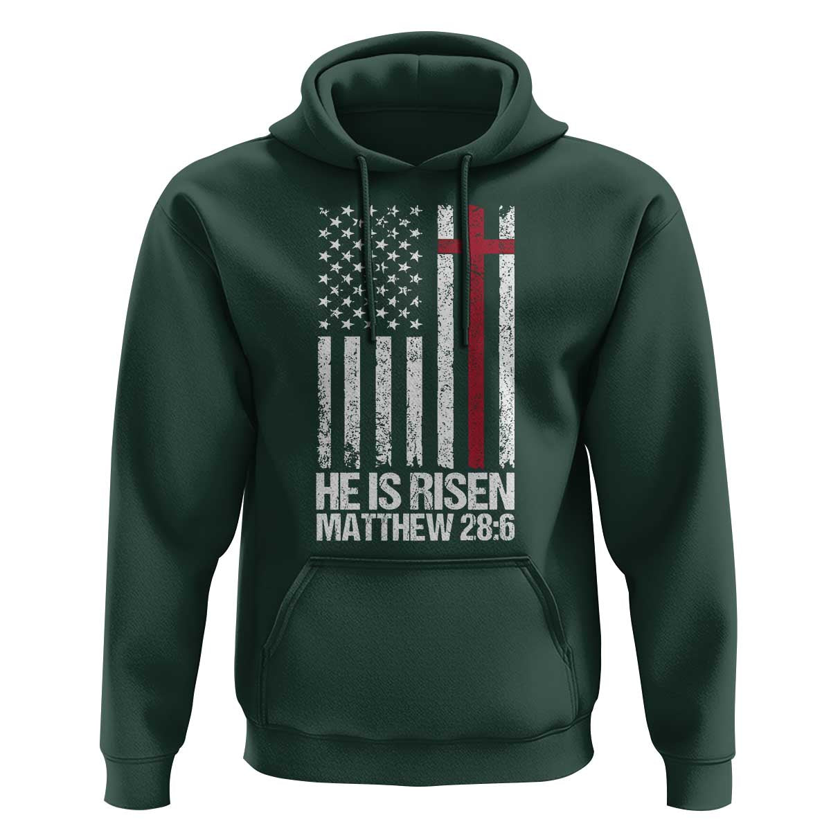He Is Rise Hoodie Christian American Flag Easter Bible Verse
