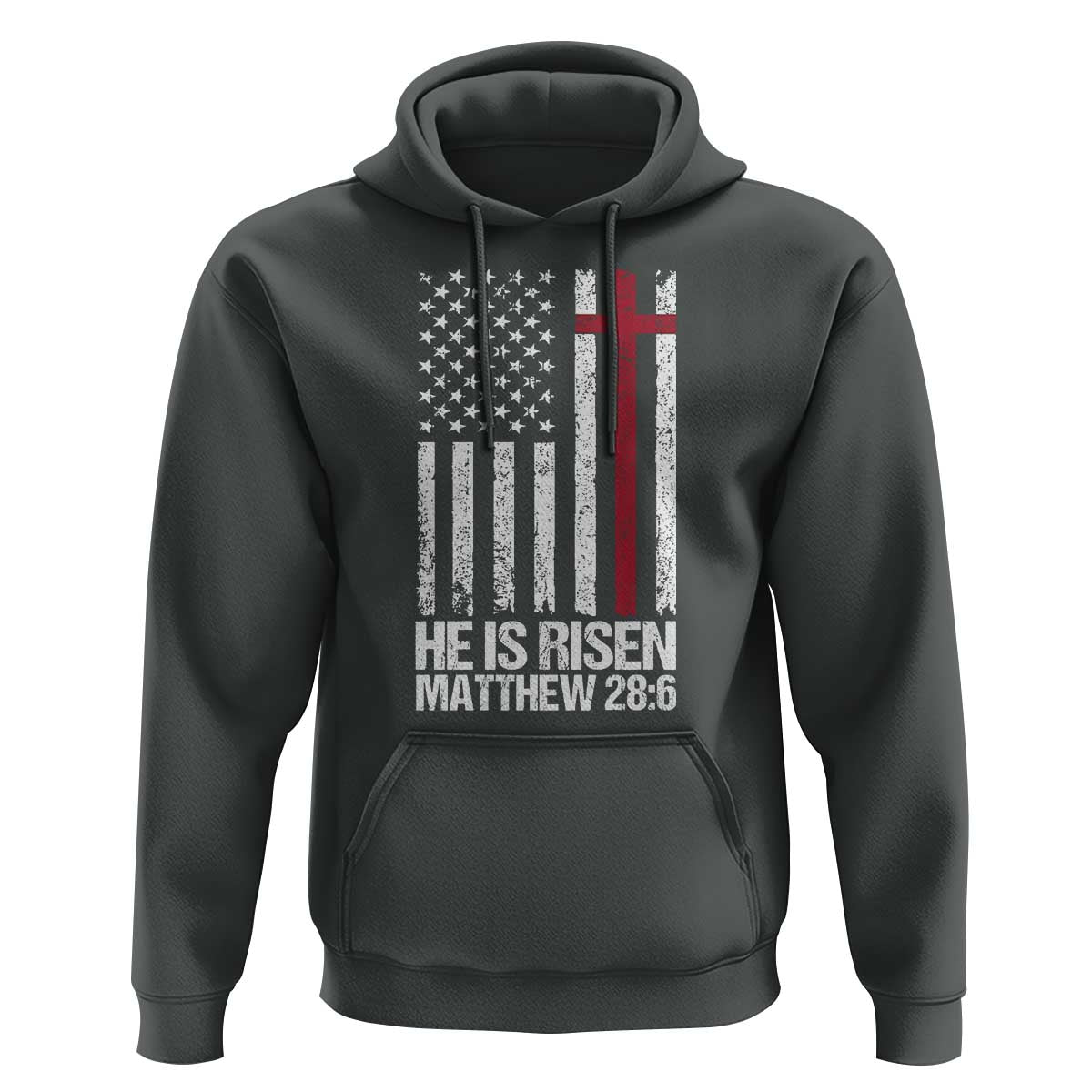 He Is Rise Hoodie Christian American Flag Easter Bible Verse