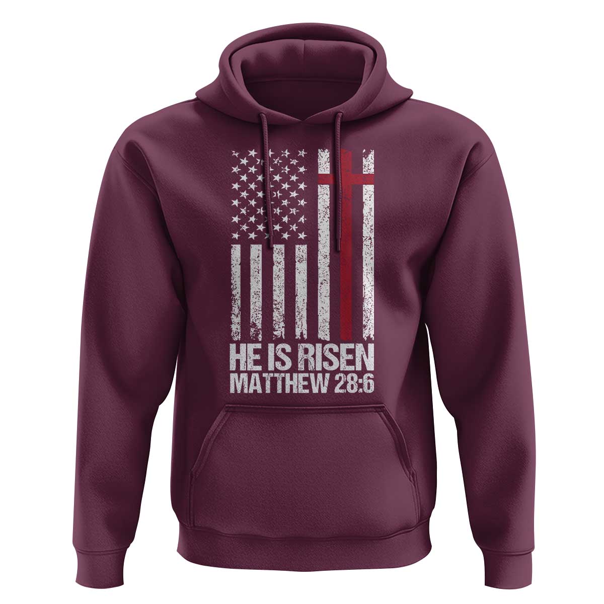 He Is Rise Hoodie Christian American Flag Easter Bible Verse