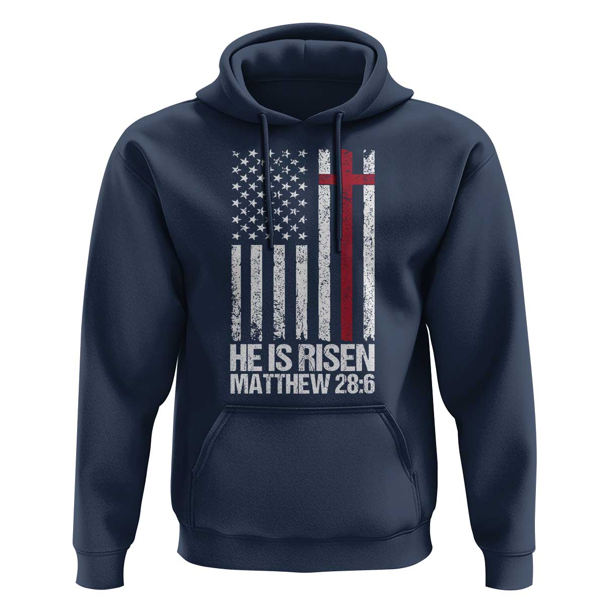 He Is Rise Hoodie Christian American Flag Easter Bible Verse