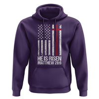 He Is Rise Hoodie Christian American Flag Easter Bible Verse
