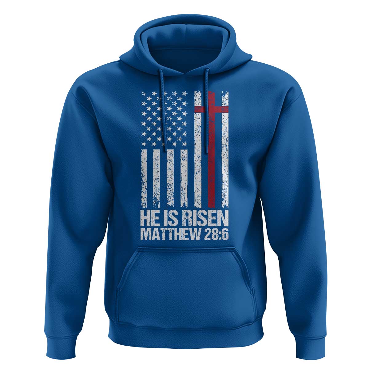He Is Rise Hoodie Christian American Flag Easter Bible Verse