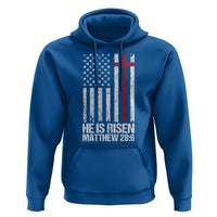 He Is Rise Hoodie Christian American Flag Easter Bible Verse