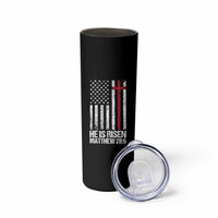 He Is Rise Skinny Tumbler Christian American Flag Easter Bible Verse