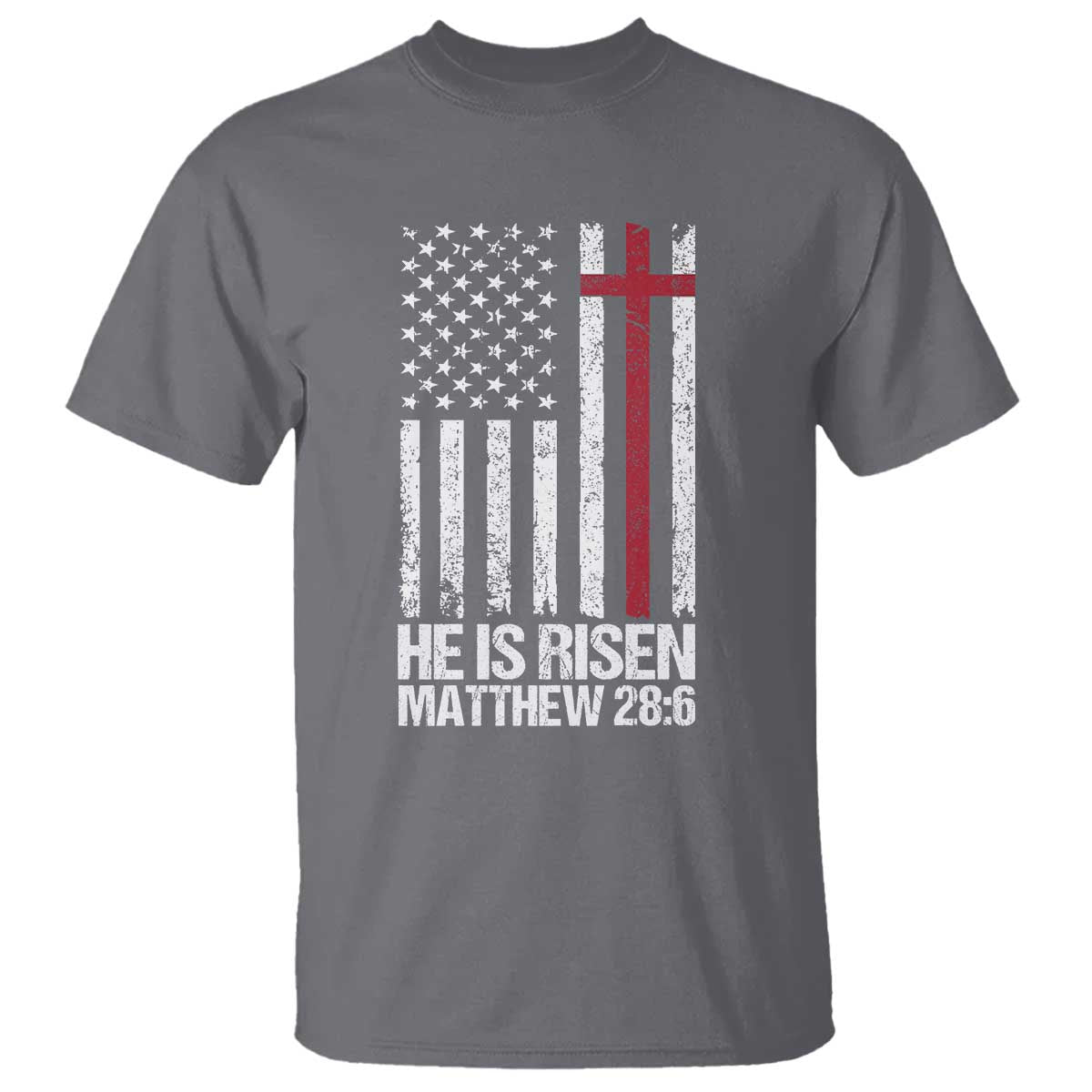 He Is Rise T Shirt Christian American Flag Easter Bible Verse