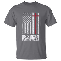He Is Rise T Shirt Christian American Flag Easter Bible Verse