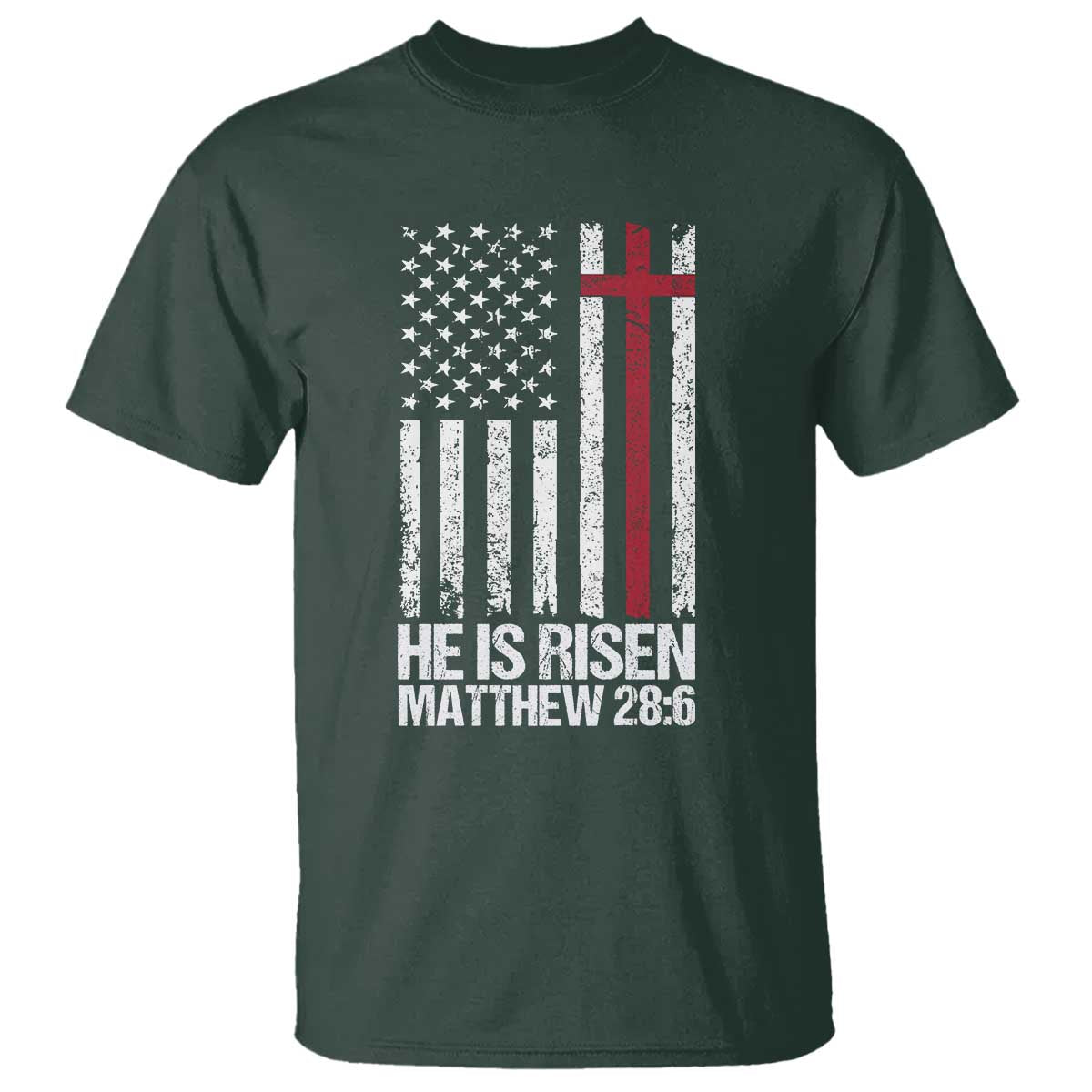 He Is Rise T Shirt Christian American Flag Easter Bible Verse