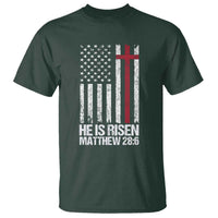 He Is Rise T Shirt Christian American Flag Easter Bible Verse