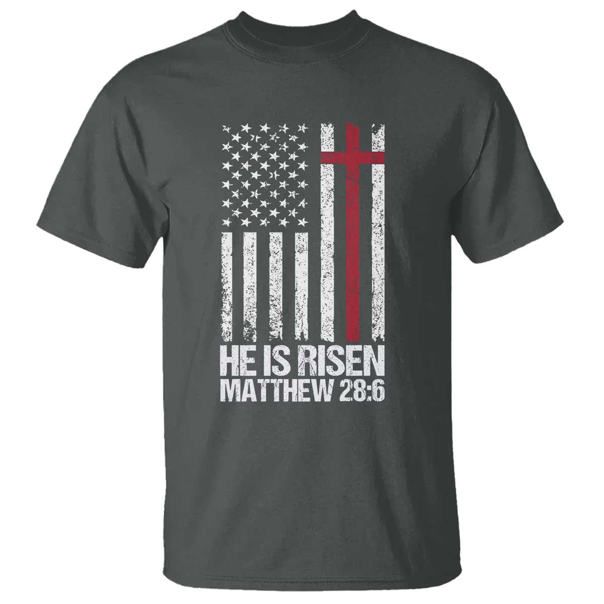 He Is Rise T Shirt Christian American Flag Easter Bible Verse