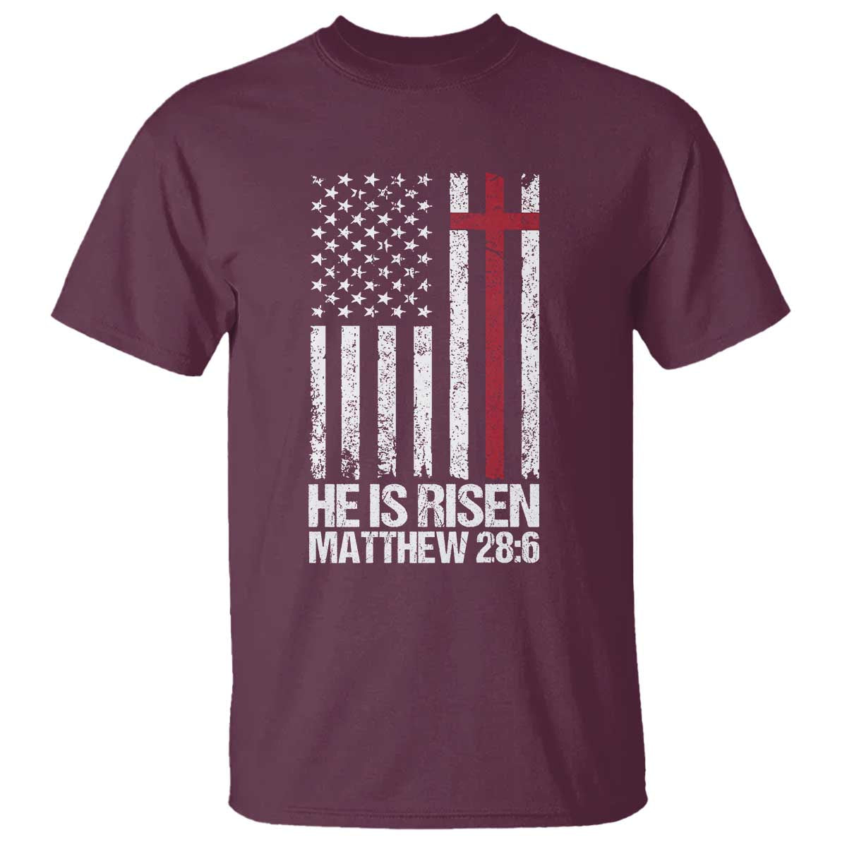 He Is Rise T Shirt Christian American Flag Easter Bible Verse