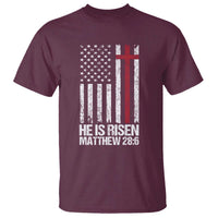 He Is Rise T Shirt Christian American Flag Easter Bible Verse