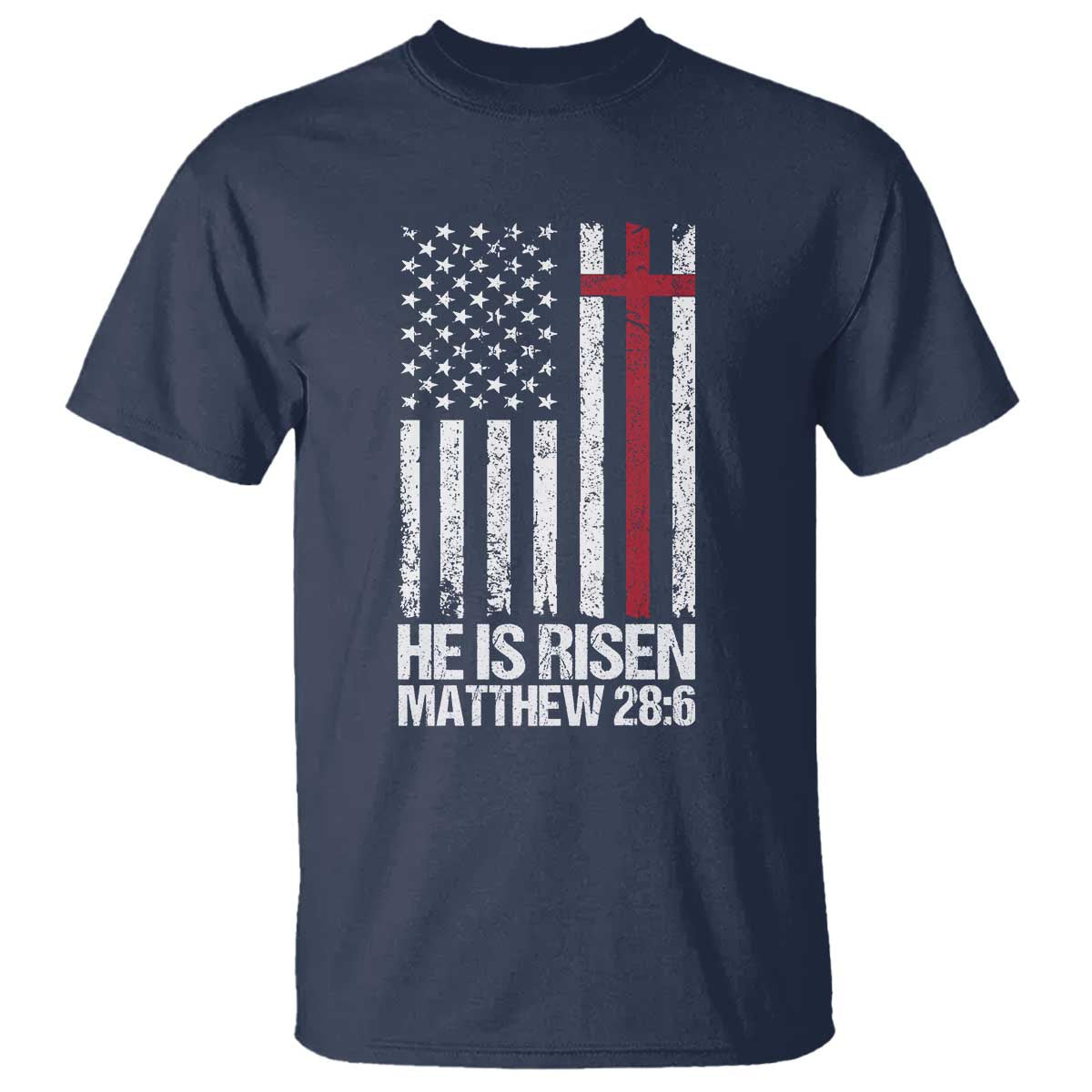 He Is Rise T Shirt Christian American Flag Easter Bible Verse