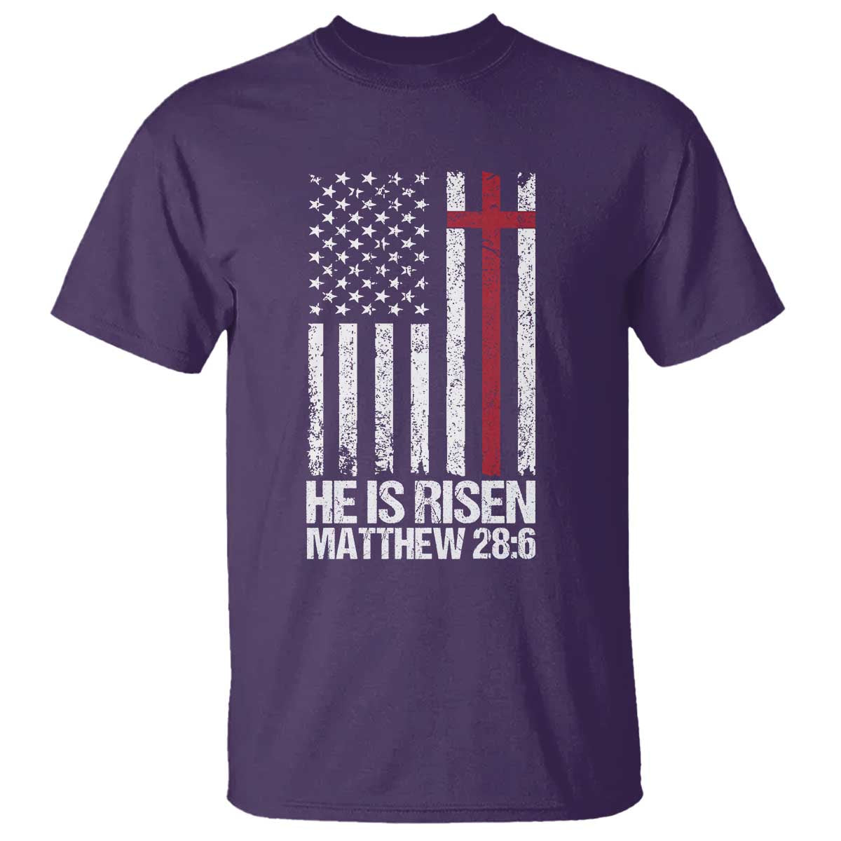 He Is Rise T Shirt Christian American Flag Easter Bible Verse