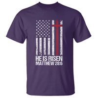 He Is Rise T Shirt Christian American Flag Easter Bible Verse